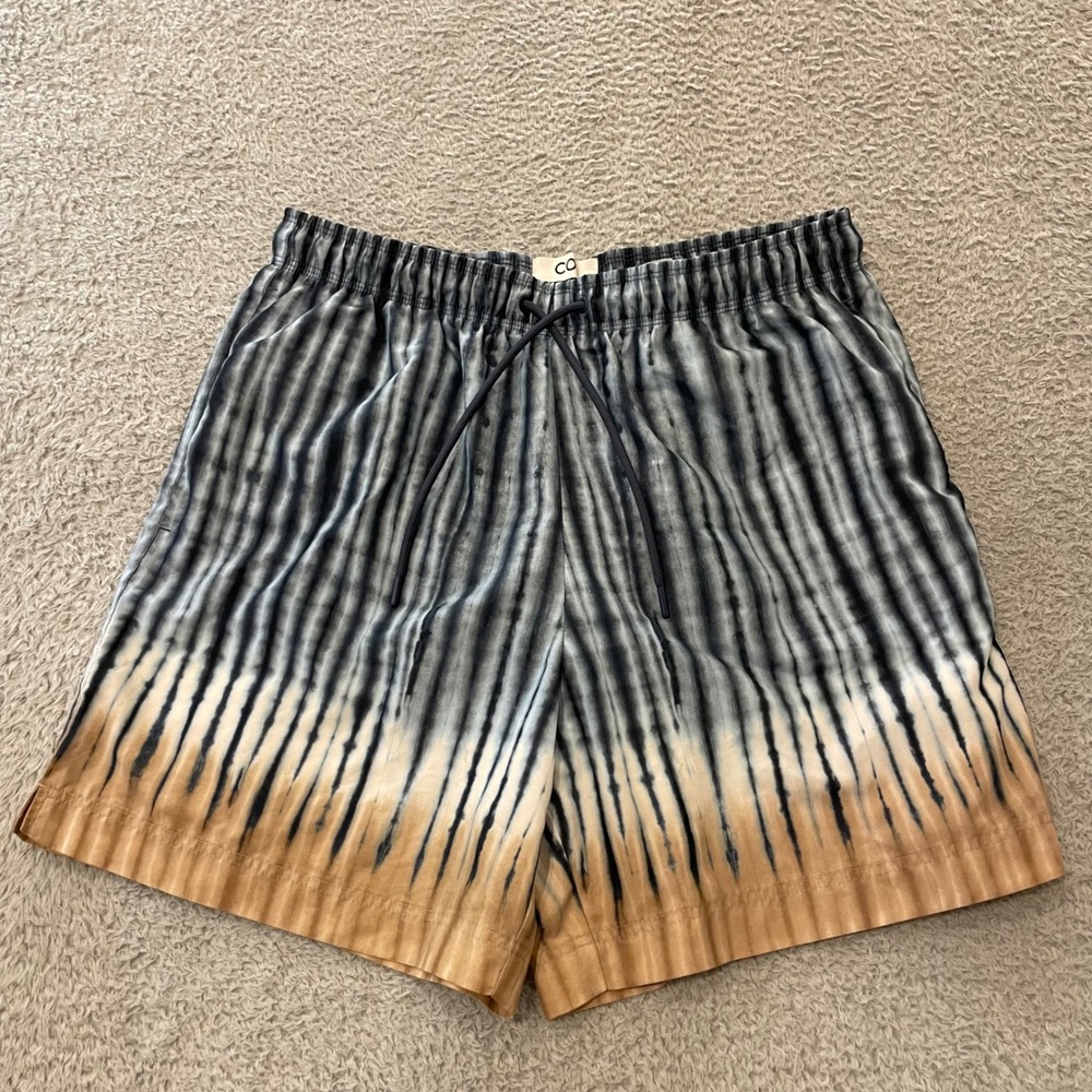 COS x Tabata Shibori Swim Shorts Mens Medium Tie Dye Mesh Lined Drawstring